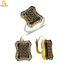 Gümüş Otantik Taşlı Set